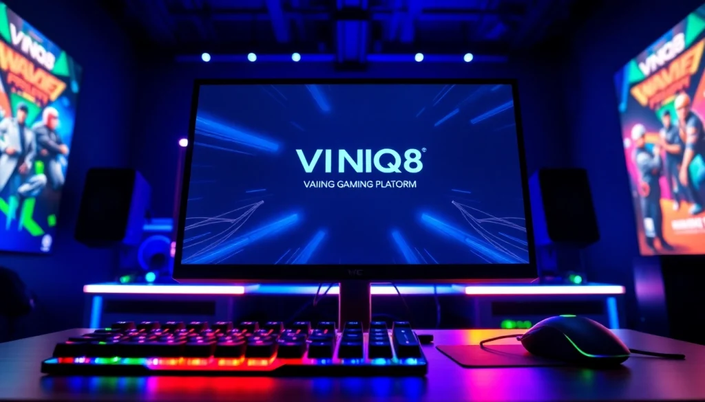 Experience the excitement of VNQ8 with a professional online gaming setup highlighting a modern interface.