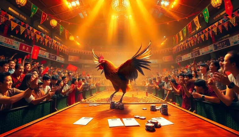 Experience the thrill of bj88 đá gà with an electrifying cockfighting scene showcasing action, excitement, and enthusiasm.