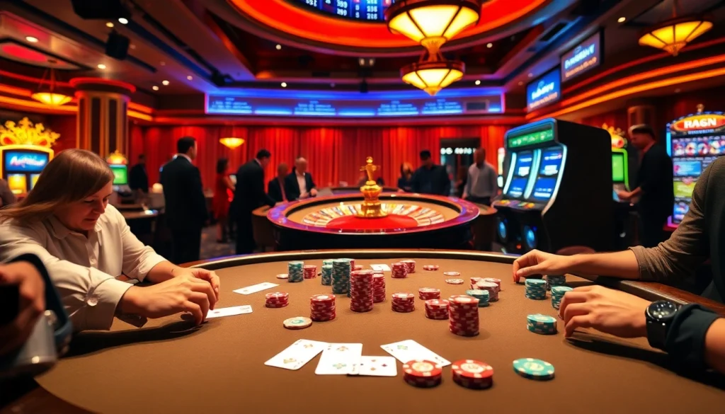 Experience thrilling gameplay at https://hz88.my/ with exciting poker and roulette action in a lively casino setting.