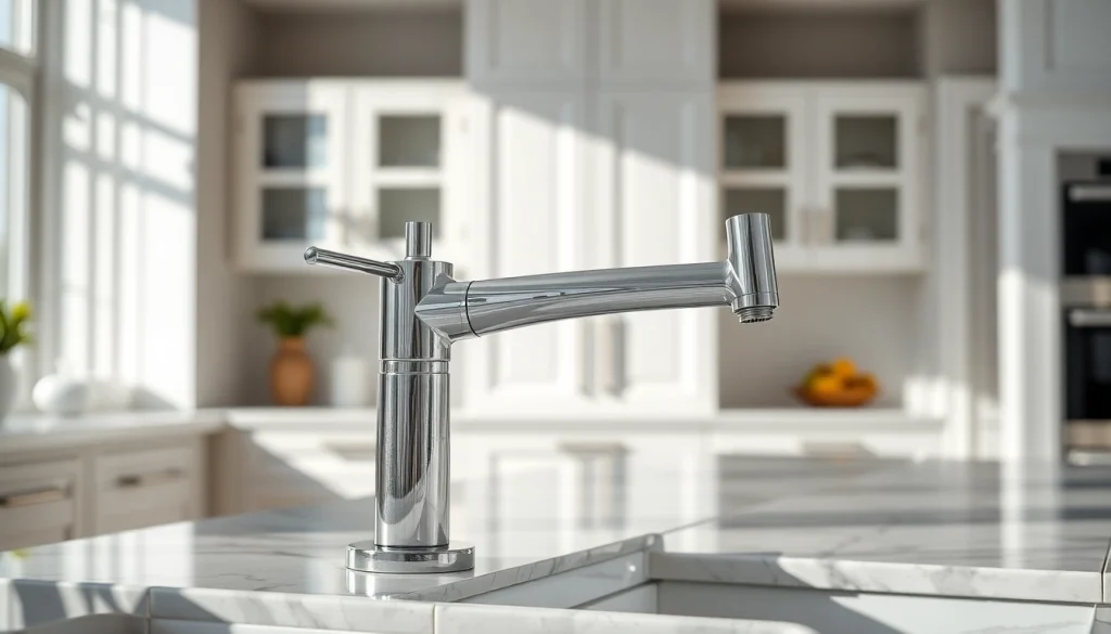 View of 3 Way Mixer Taps featuring a stylish design, providing filtered and regular water for kitchen use.